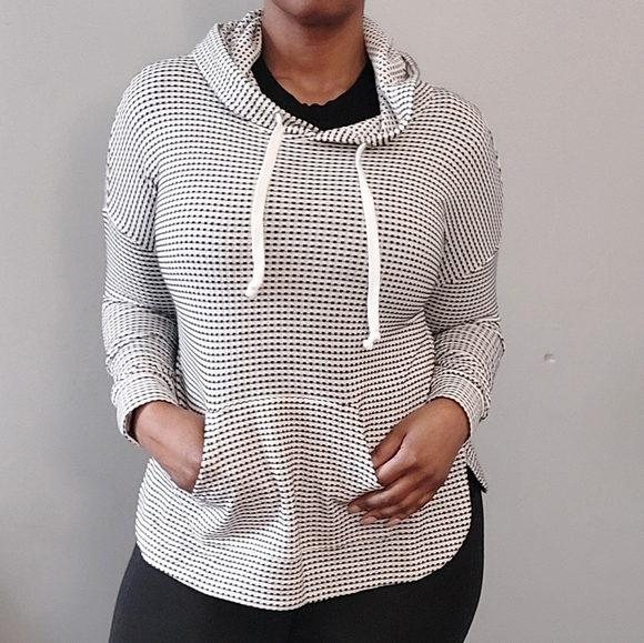 Melloday checkered sweatshirt XS black & white - Picture 1 of 6